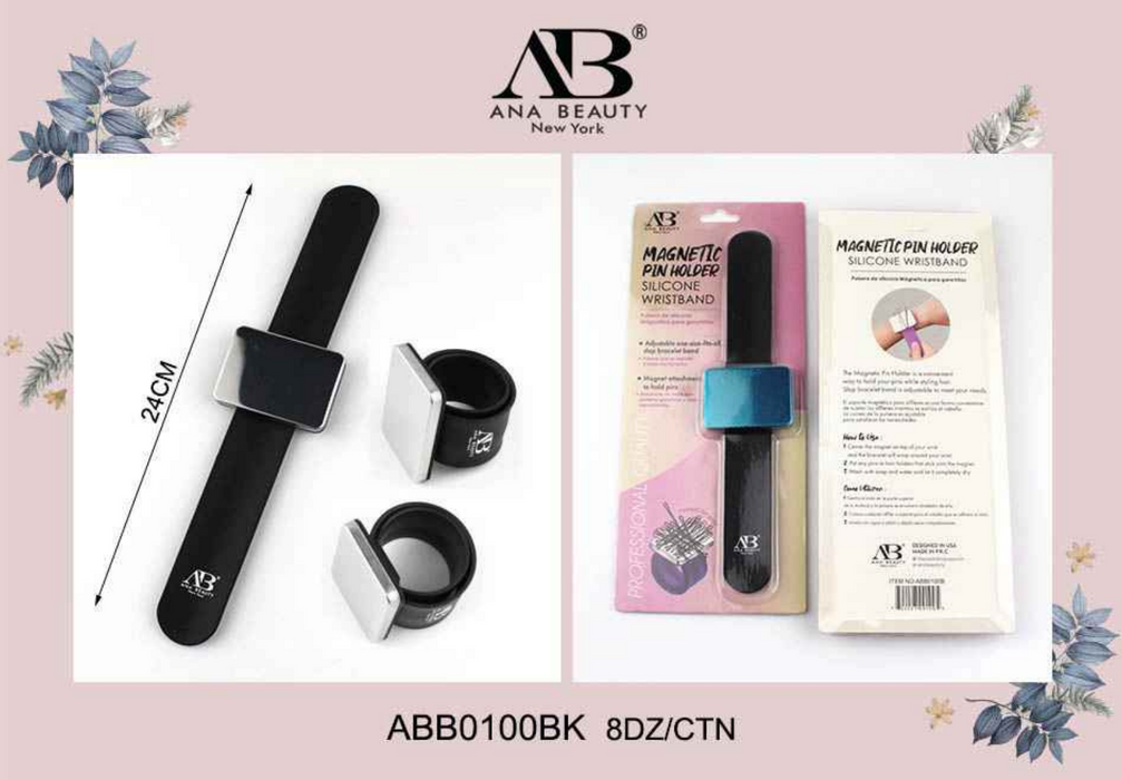 Ana Beauty Magnetic Pin Holder Silicone Wristband - 0100BK