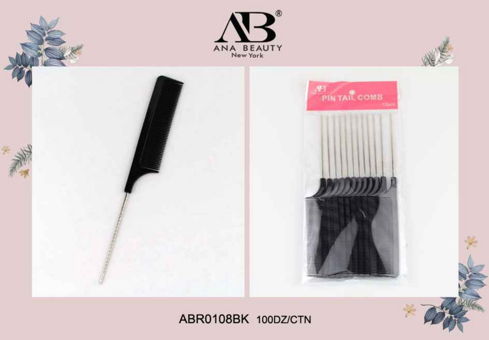 Ana Beauty Pin Tail Comb - 0108BK