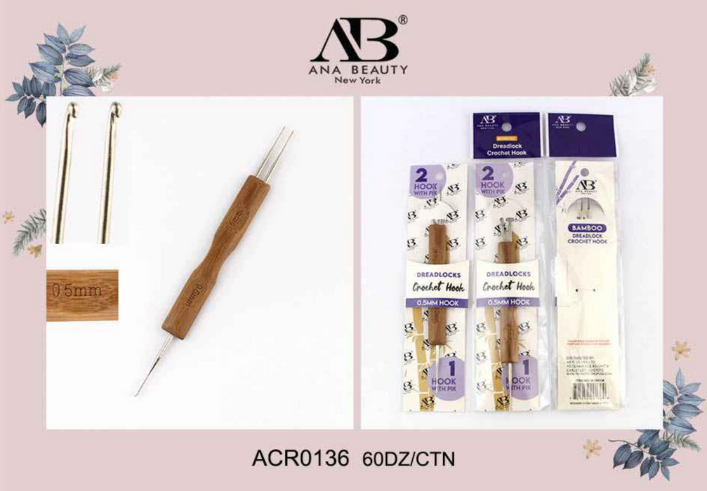 Ana Beauty Bamboo Dreadlock Crochet Hook - 0136