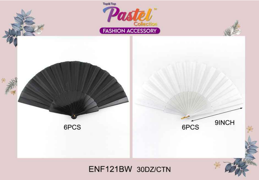 Top & Top Folding Hand Fan - 121BW