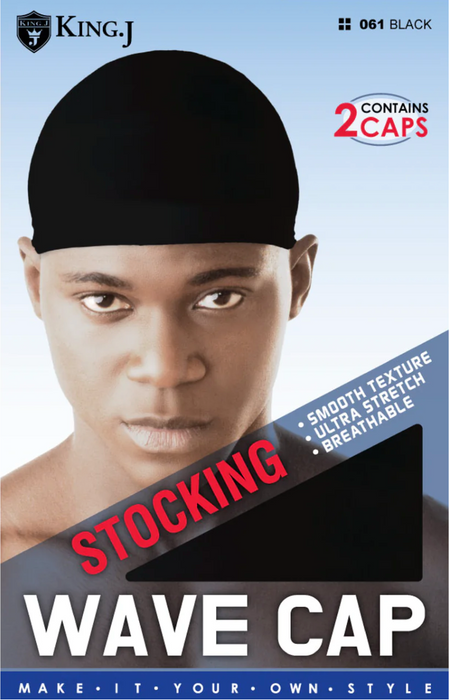 King.J Stocking Wave Cap - 061 Black