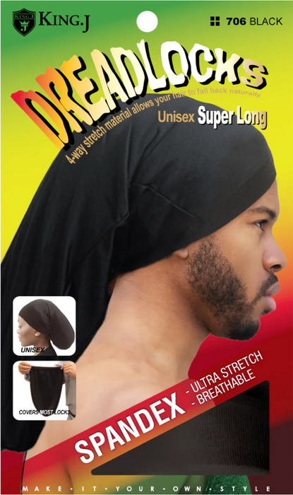 King.J Dreadlocks Spandex Cap Super Long - 706 Black